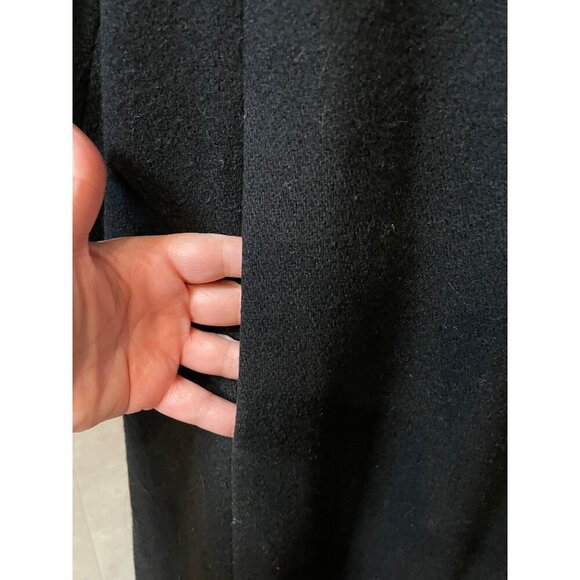 Spencer Douglas Black Double Breasted Wool Coat Decorative Gold Buttons Sz L - Picture 3 of 8